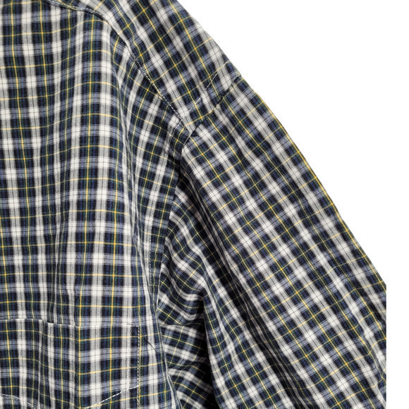 HPTommy Hilfiger Green Plaid Long Sleeve Button Up Vintage Men's Shirt Top - Picture 8 of 15